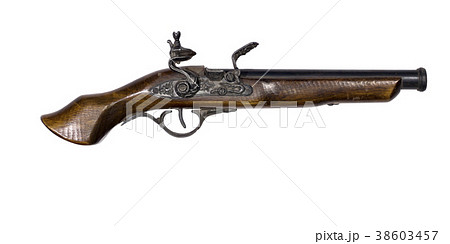 antique pistol with a flintlock  38603457