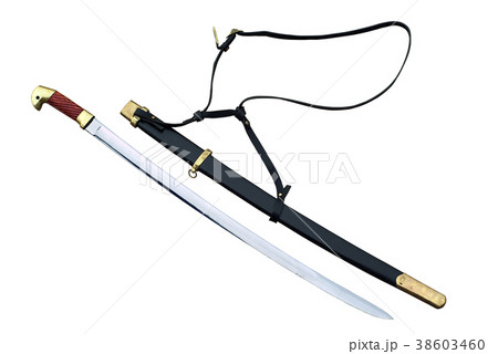 cossack shashka with scabbard on white background cossack shashka with scabbard on white background 38603460