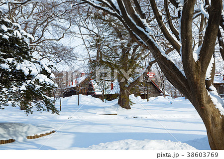 雪景色の札幌農学校第2農場　牧牛舎 38603769