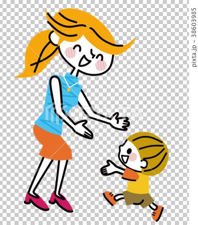 Boy running to mom 38603985