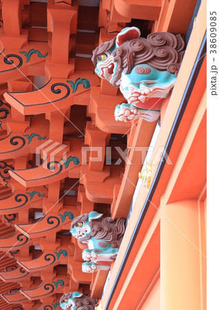 千葉県柏市　布施弁天　本堂の彫刻 38609085