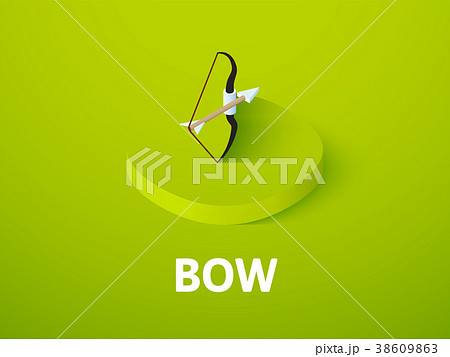 Bow isometric icon, isolated on color background 38609863