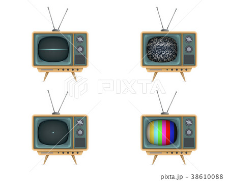 Vector illustration of vintage tv set, television. 38610088