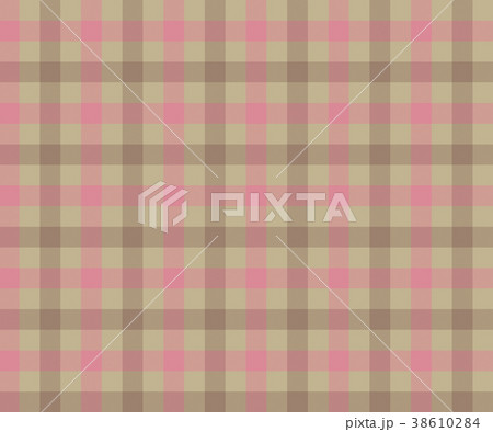 ガンクラブチェック ピンクと茶色のイラスト素材 38610284 Pixta