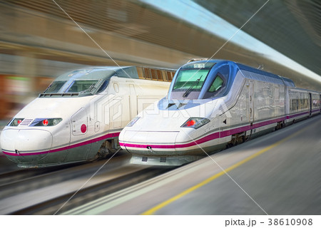 Modern hi-speed passenger train. Modern hi-speed passenger train. 38610908
