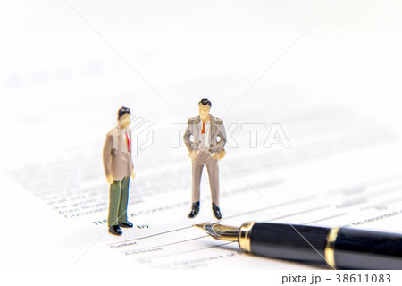 Businessman partners miniature people figure  38611083