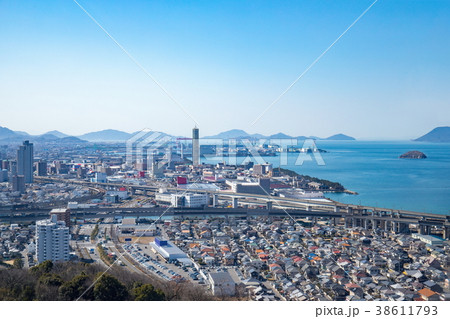 宇多津町市街地（ゴールドタワー方面） 38611793