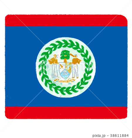 国旗 手描き ベリーズのイラスト素材