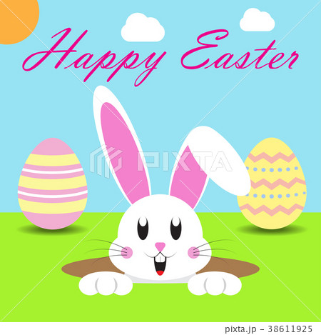 Happy Easter Rabbit in a Hold 38611925