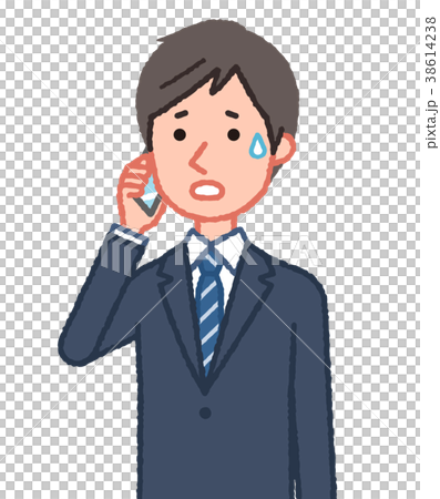 Man in trouble while talking on smartphone Man in trouble while talking on smartphone 38614238