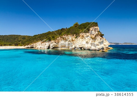 Turquoise coast of Antipaxos island near Corfu. 38614355