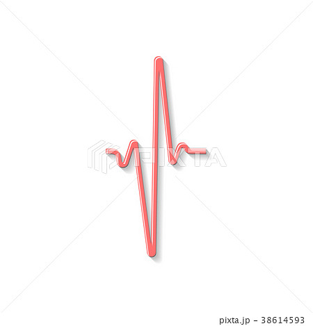 Red sinusoidal heartbeat logo 38614593
