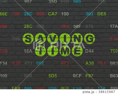 Timeline concept: Saving Time on wall background Timeline concept: Saving Time on wall background 38615987