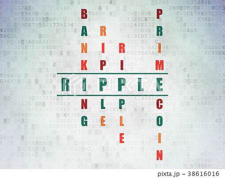 Cryptocurrency concept: Ripple in Crossword Puzzle 38616016