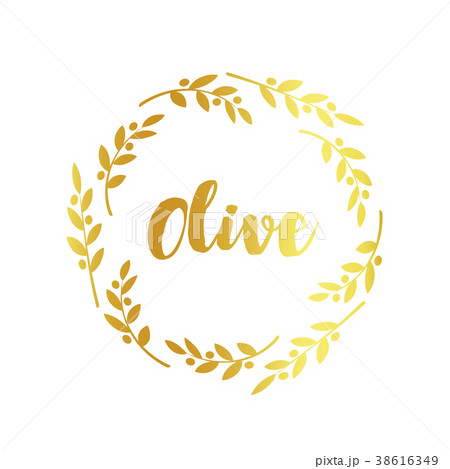 Olive label, golden ornamental border, vector Olive label, golden ornamental border, vector 38616349