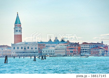 San Marco square with Bell tower in Venice, Italy 38617145