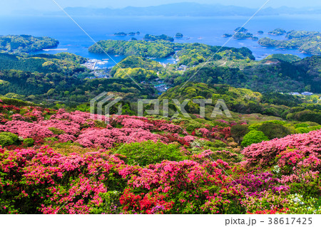 長串山公園のつつじと九十九島 【長崎県佐世保市鹿町町】 長串山公園のつつじと九十九島 【長崎県佐世保市鹿町町】 38617425
