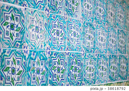 Ottoman ancient Handmade Tiles, floral patterns 38618792