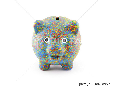 Colorful painted piggy bank with clipping path Colorful painted piggy bank with clipping path 38618957