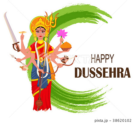 Happy Dussehra vector illustration. Maa Durga 38620102