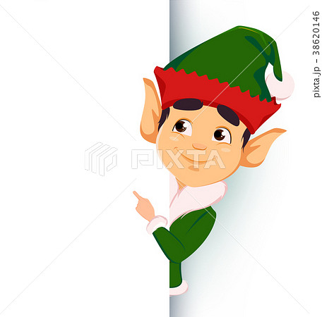 Elf standing behind a sign 38620146
