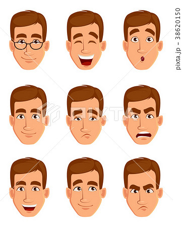 Face expressions of a brown haired man 38620150