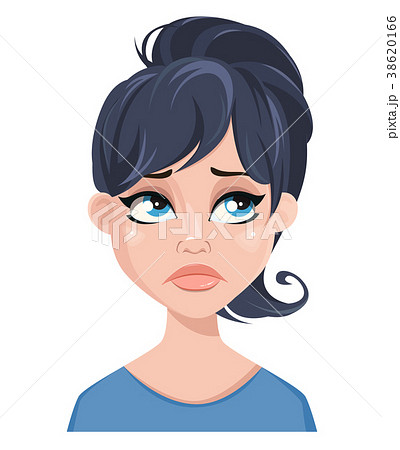 Facial expression of a woman - sad, unhappy Facial expression of a woman - sad, unhappy 38620166
