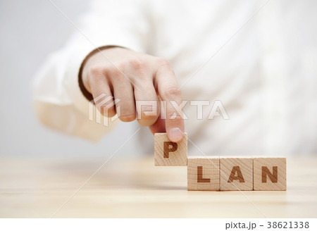 Hand and word Plan made with wooden building block Hand and word Plan made with wooden building block 38621338