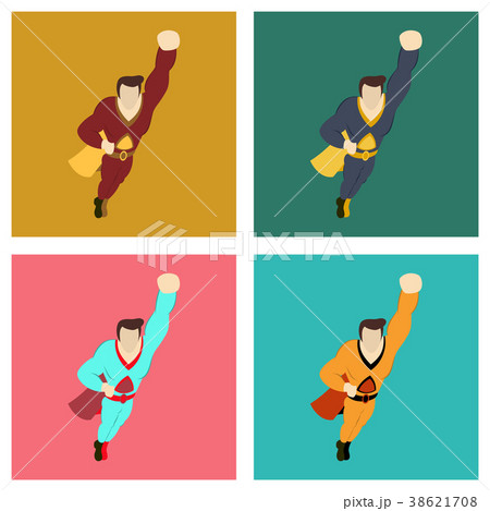 Set of Superhero cartoon icon with superman on Set of Superhero cartoon icon with superman on 38621708