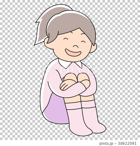 5 year old girl _ floor sitting 38622091