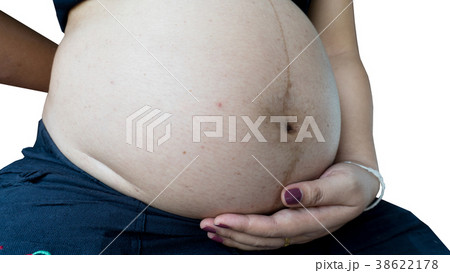 mother pregnant take a shot close up view 38622178