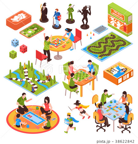 Board Games People Isometric Set  38622842