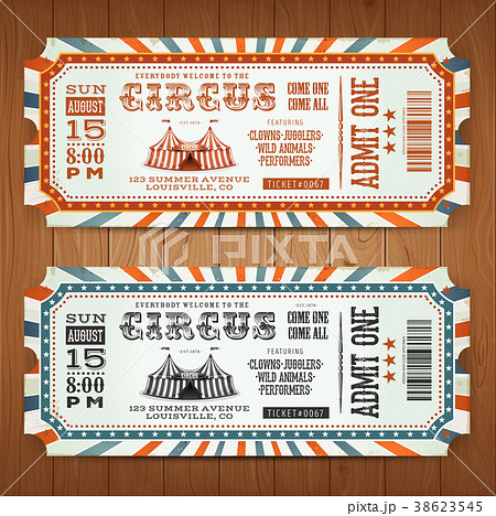Vintage Retro Circus Ticketsのイラスト素材 [38623545] - PIXTA