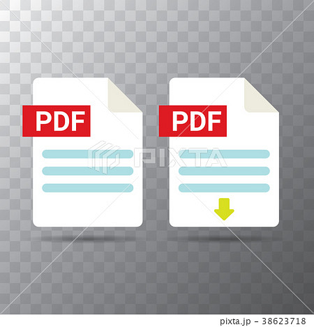 Vector Flat Pdf File Icon And Vector Pdf Downloadのイラスト素材