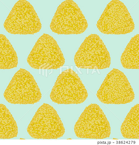 Turmeric onigiri. Seamless pattern. Asian snack. 38624279
