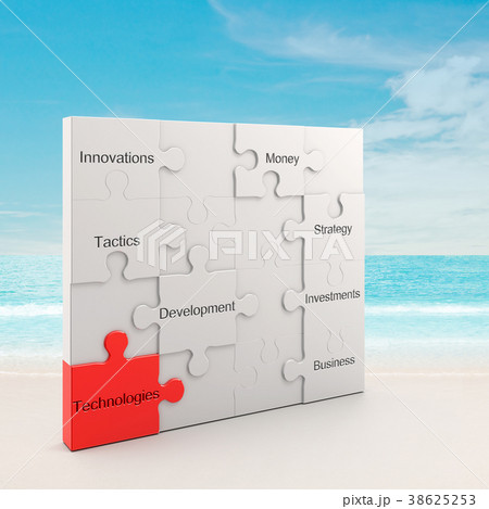 Technology puzzle concept 3d rendering 38625253