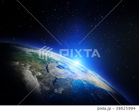 Earth from space 3d rendering 38625994