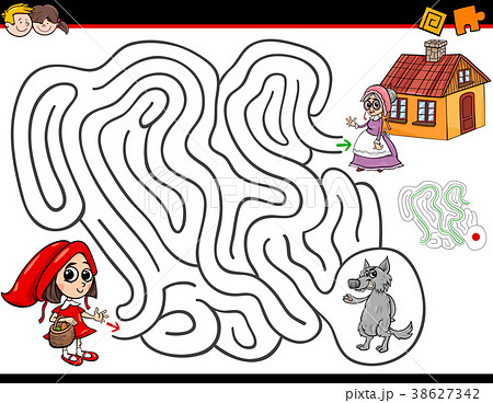 cartoon maze activity with little red riding hood cartoon maze activity with little red riding hood 38627342