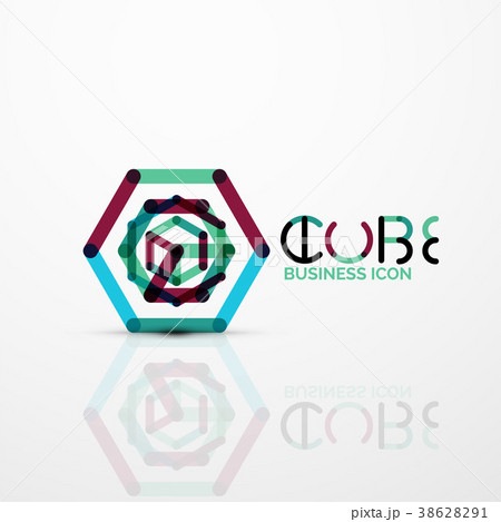 Cube idea concept logo, line Cube idea concept logo, line 38628291