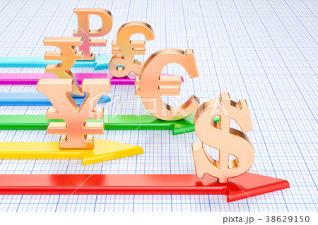 Currency race concept, 3D rendering Currency race concept, 3D rendering 38629150