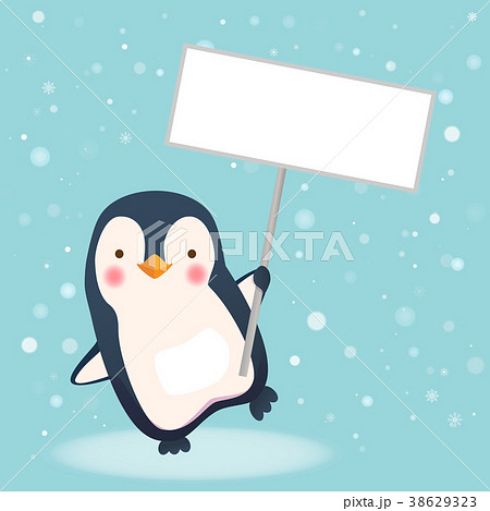 penguin holding sign 38629323
