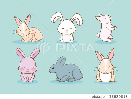 Cute rabbits designのイラスト素材 [38629813] - PIXTA