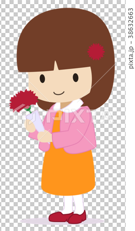 可愛い女の子 母の日のイラスト素材