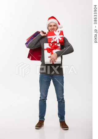 Christmas Concept - attractive young caucasian man 38633904