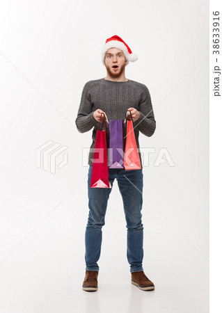Christmas Concept - attractive young caucasian man 38633916