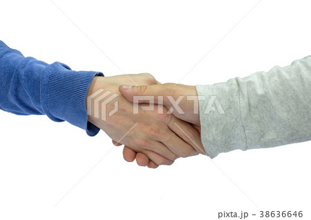 Young man hand casual shaking hands Young man hand casual shaking hands 38636646