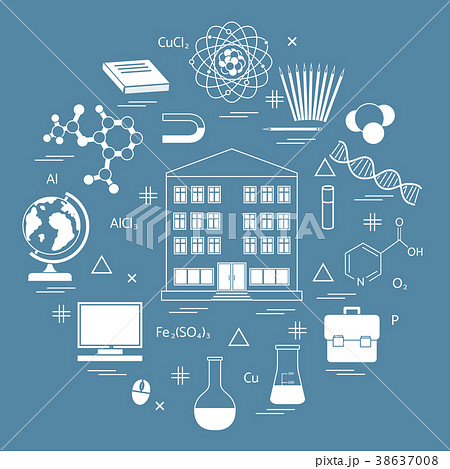 variety scientific, education elements in a circle 38637008