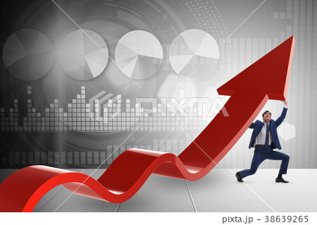Businessman supporting growtn in economy on chart 38639265