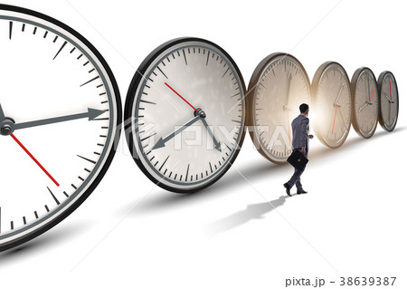 Businessman in time management concept 38639387