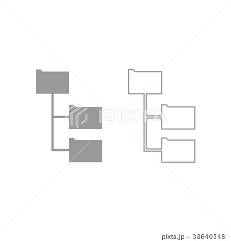 Folder structure icon. Grey set . Folder structure icon. Grey set . 38640548